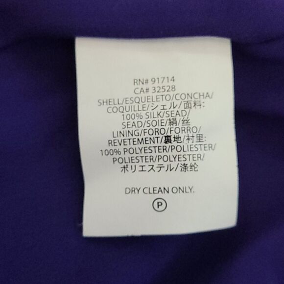 Armani Xchg Silk Royal Purple Cocktail Dress Sz 2 - Picture 8 of 8
